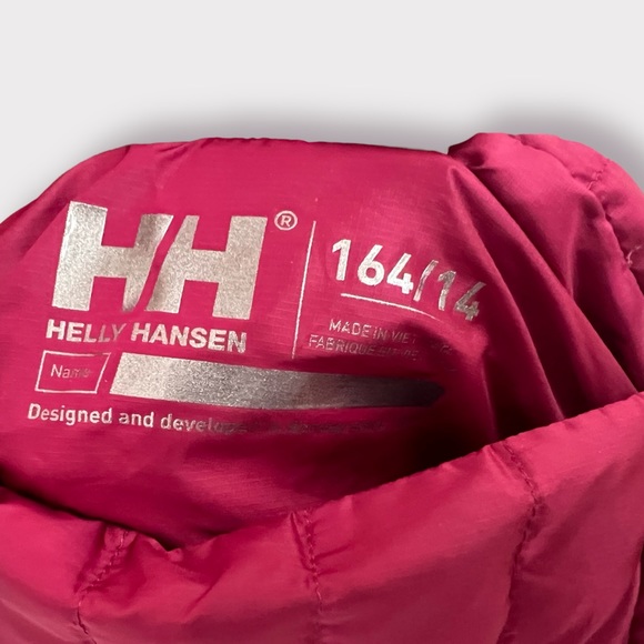 Helly Hansen Junior Girls Duck Feather Down Jacket Reversible - Size 14 - Pink - Picture 5 of 5